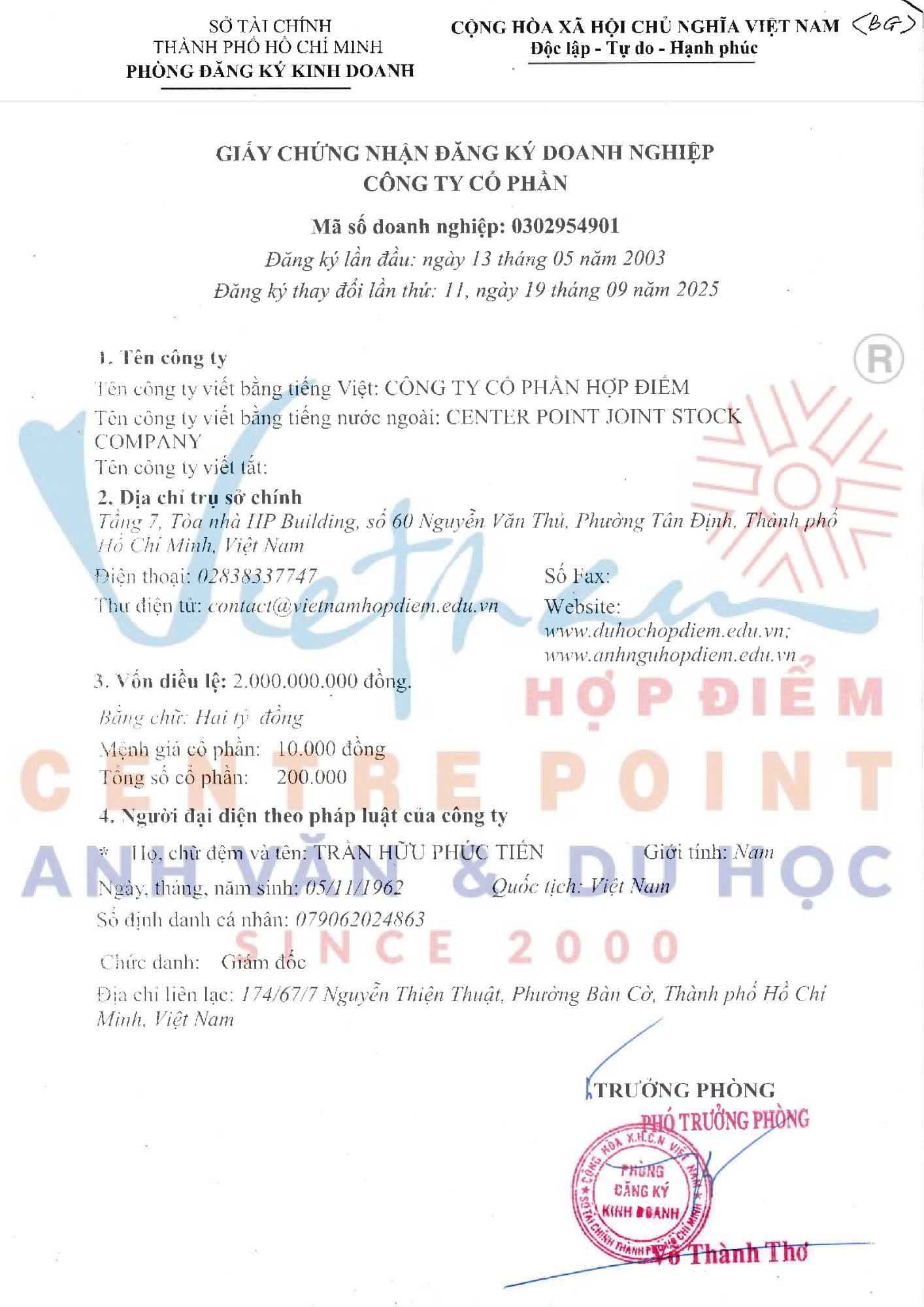 Giấy phép đăng ký doanh nghiệp