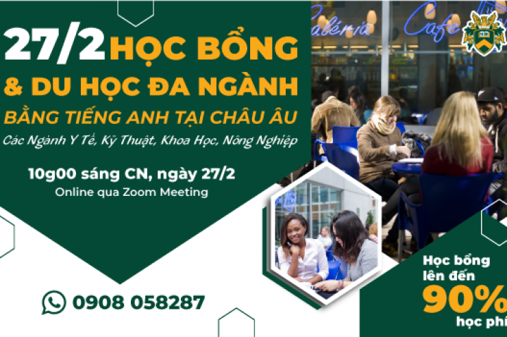 27/2/2022: Live chat “Cơ hội du học các ngành Khoa học & Nông nghiệp bằng tiếng Anh tại Châu Âu chỉ từ 600 USD”