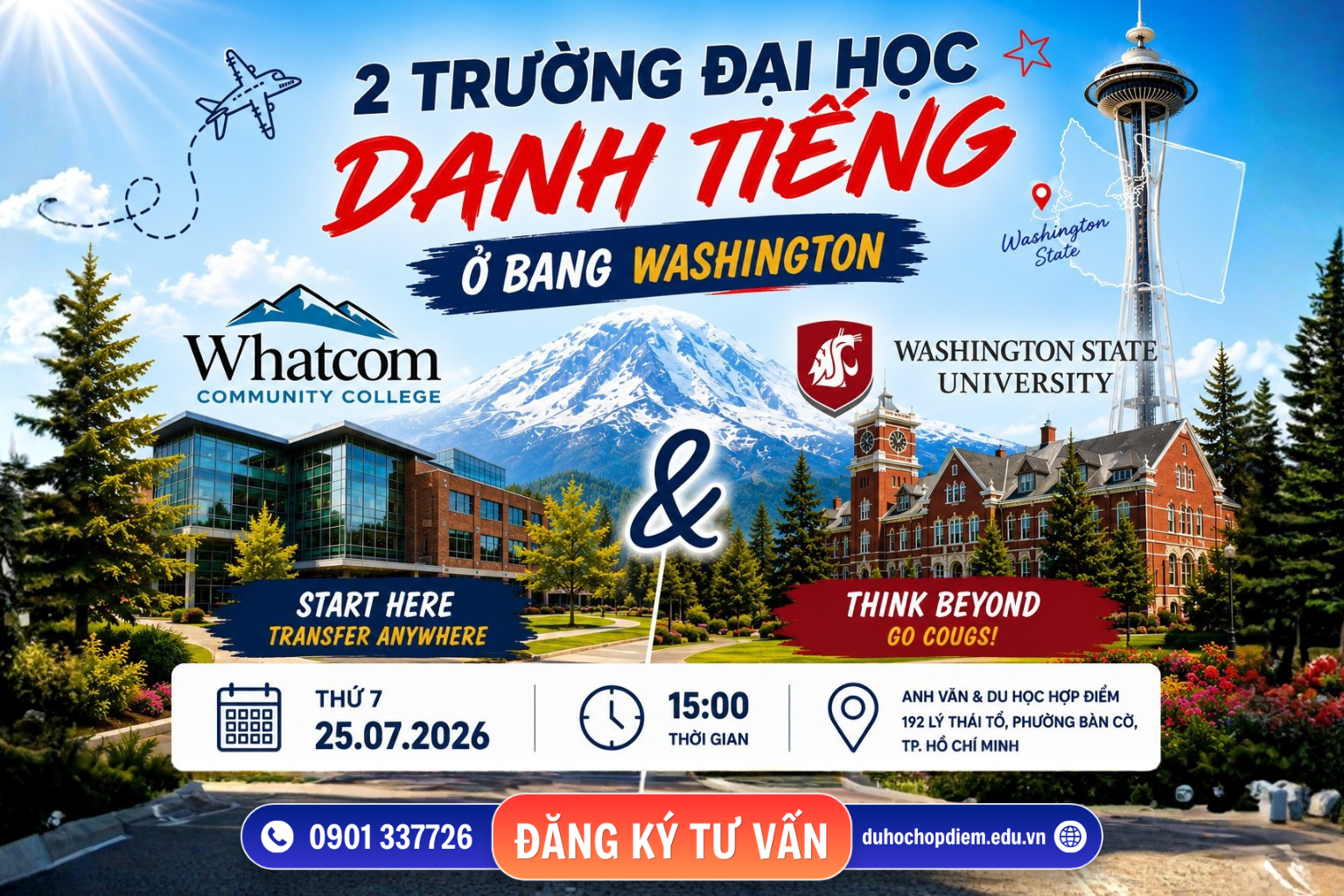 SỰ KIỆN 25/07: GẶP GỠ 2 TRƯỜNG ĐẠI HỌC DANH TIẾNG TẠI BANG WASHINGTON