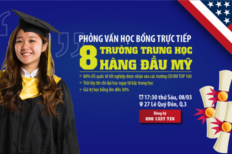 Học Bổng Lên Đến 30% Từ 8 Trường Trung Học Hàng Đầu Mỹ