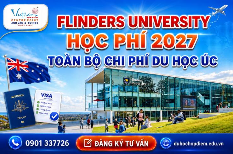 Học phí tại Flinders University năm 2027 dành cho sinh viên quốc tế