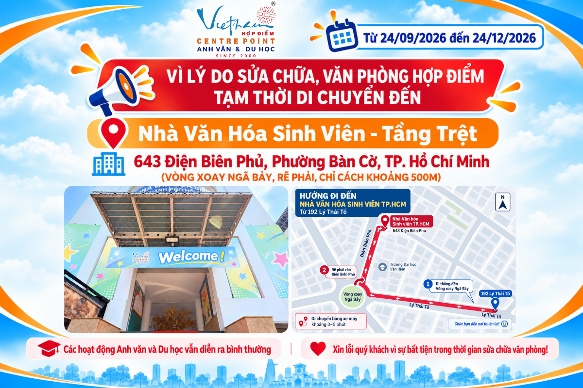 Hợp Điểm thông báo di chuyển văn phòng tạm thời từ 24/09/2026