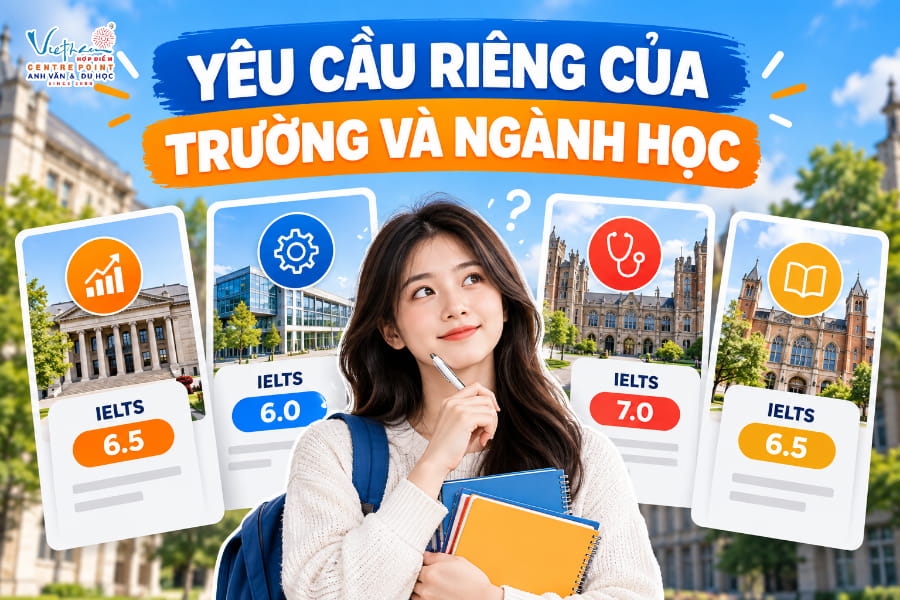 Yêu cầu IELTS riêng theo trường và ngành