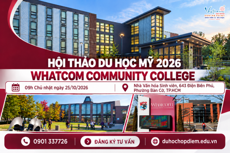 Hội thảo Whatcom Community College: Cơ hội du học Mỹ tiết kiệm chi phí