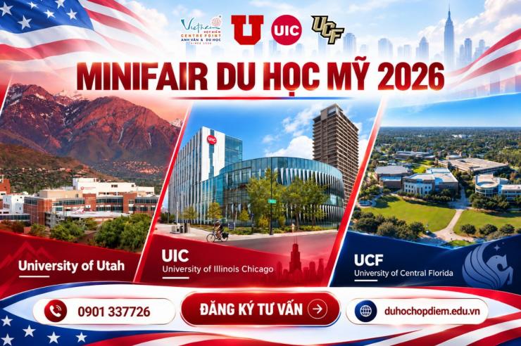 Minifair Du học Mỹ 2026: Gặp gỡ các trường Đại học hàng đầu tại Mỹ