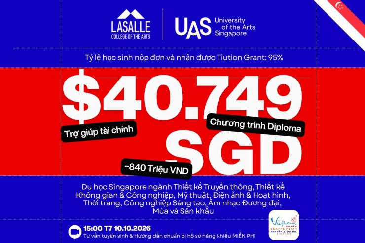 Cơ hội học nghệ thuật tại LASALLE Singapore với trợ phí đến 800 triệu