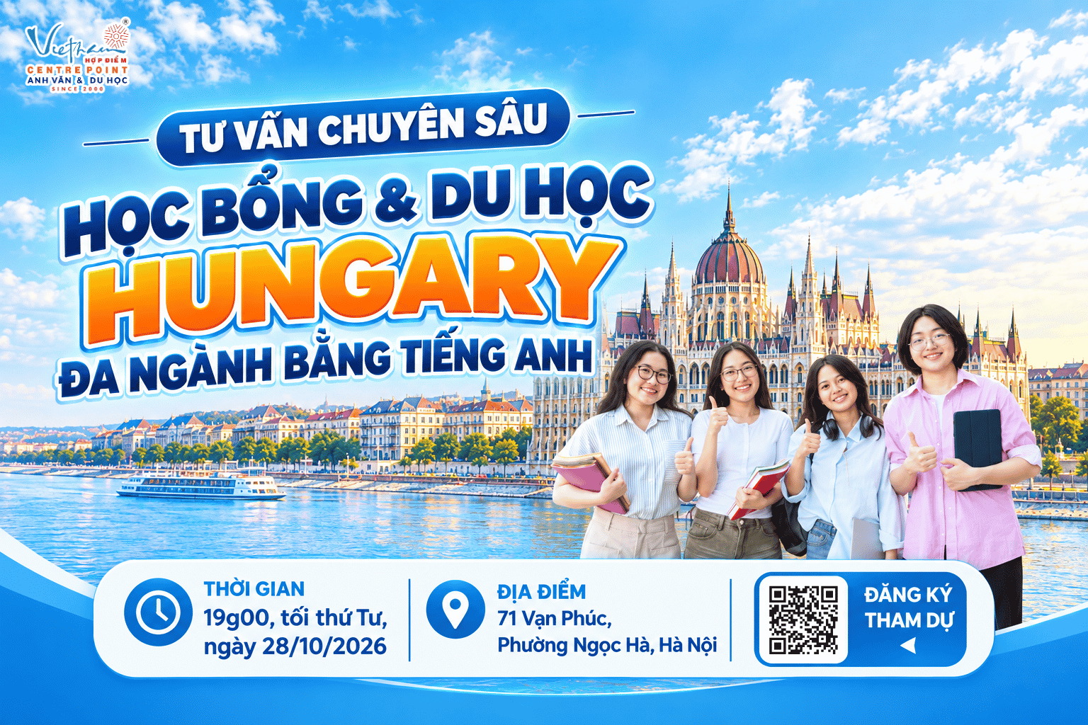 Sự kiện 28/10 tại Hà Nội: Tư vấn học bổng du học Hungary ngành Y tế, STEM
