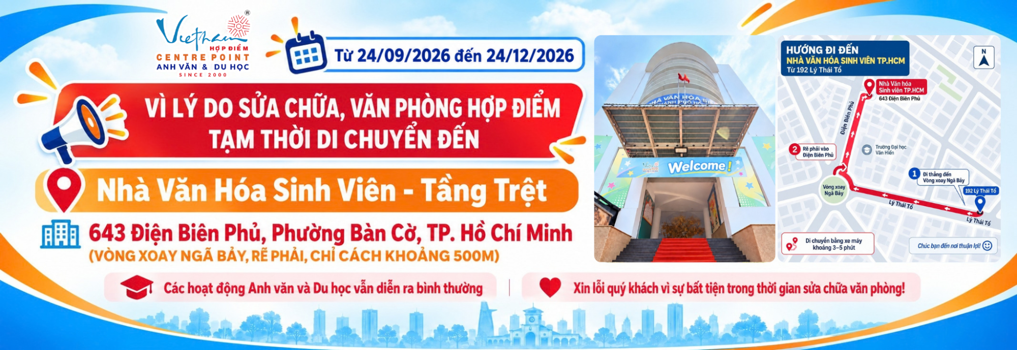 Hợp Điểm di chuyển văn phòng tạm thời