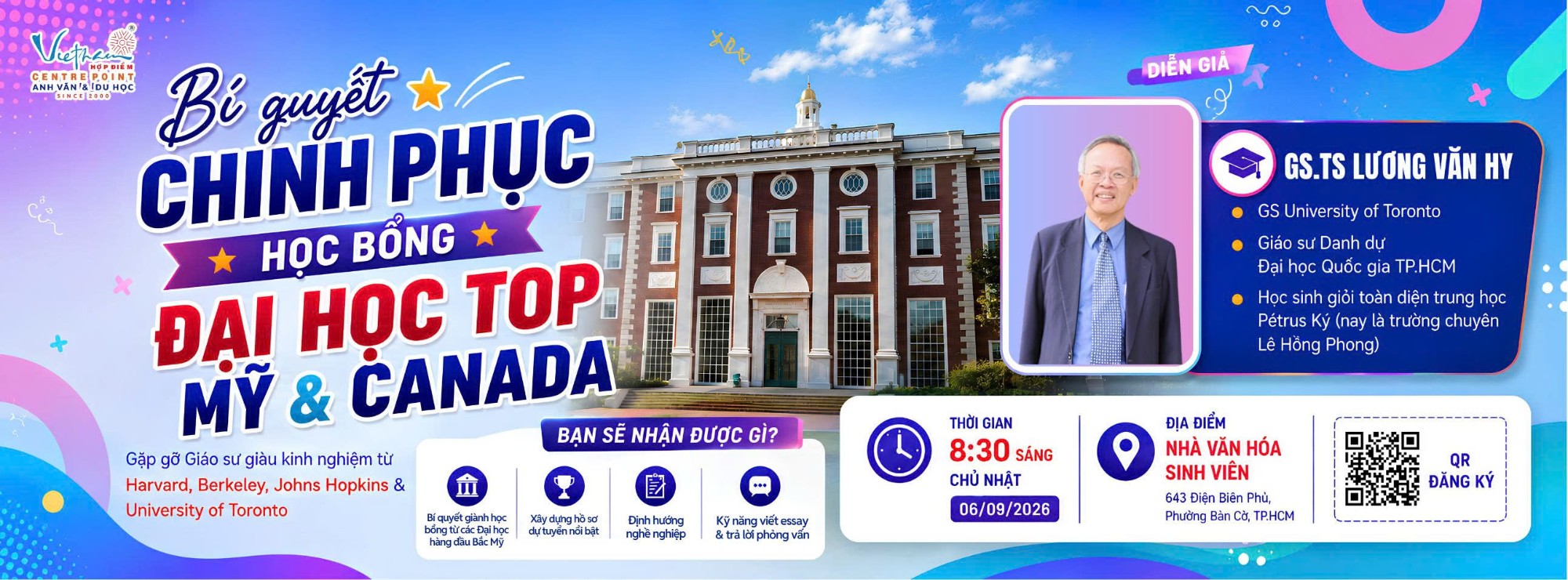 Sự kiện 06/09 chinh phục học bổng trường top Mỹ và Canada